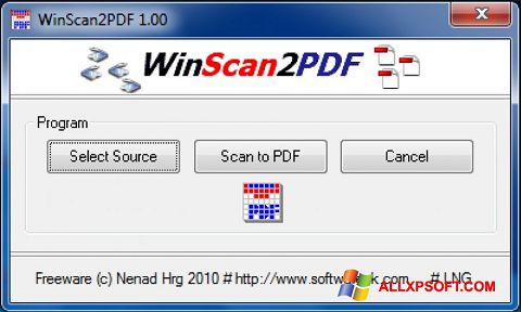 لقطة شاشة WinScan2PDF لنظام التشغيل Windows XP