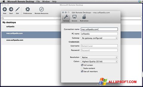 لقطة شاشة Microsoft Remote Desktop لنظام التشغيل Windows XP