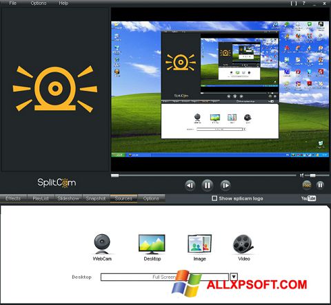 لقطة شاشة SplitCam لنظام التشغيل Windows XP