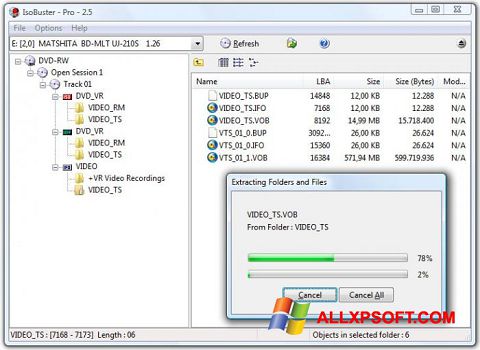 لقطة شاشة IsoBuster لنظام التشغيل Windows XP