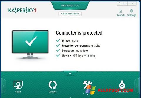 لقطة شاشة Kaspersky Free Antivirus لنظام التشغيل Windows XP