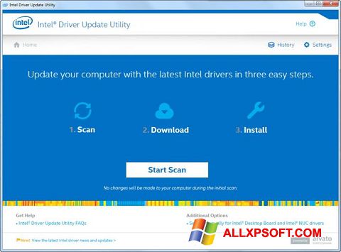 لقطة شاشة Intel Driver Update Utility لنظام التشغيل Windows XP
