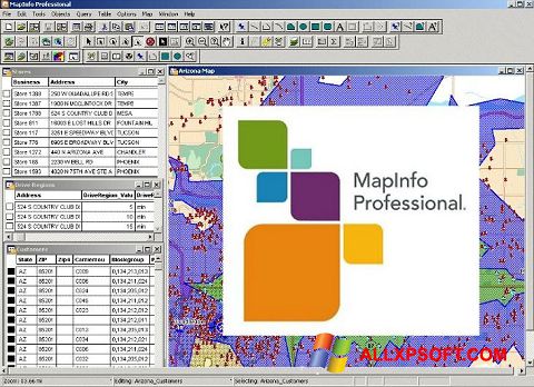 لقطة شاشة MapInfo Professional لنظام التشغيل Windows XP