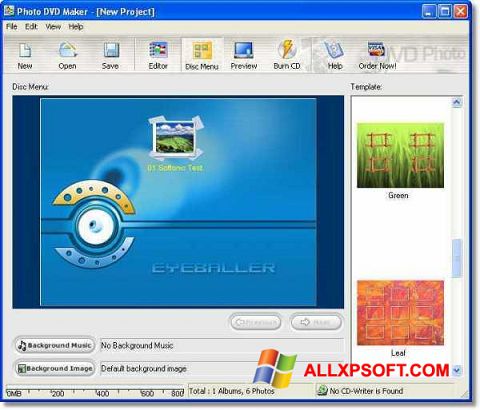 لقطة شاشة DVD Maker لنظام التشغيل Windows XP