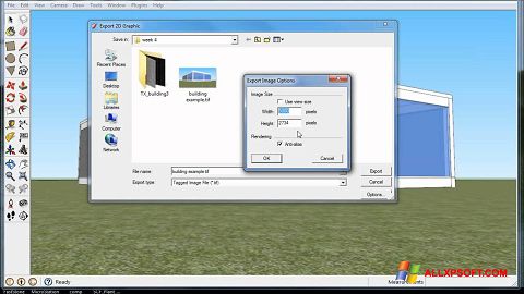 لقطة شاشة Google SketchUp لنظام التشغيل Windows XP