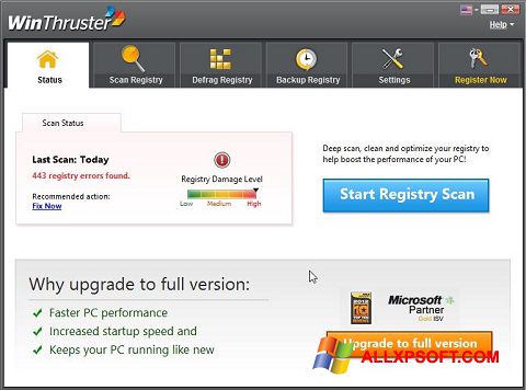 لقطة شاشة WinThruster لنظام التشغيل Windows XP