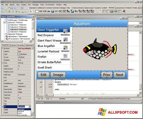لقطة شاشة Lazarus لنظام التشغيل Windows XP