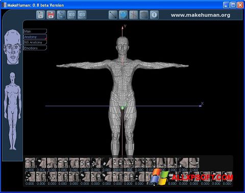 لقطة شاشة MakeHuman لنظام التشغيل Windows XP