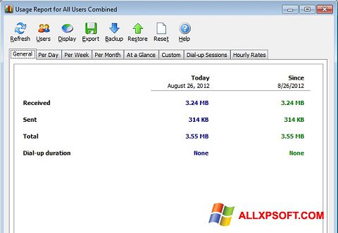 لقطة شاشة NetWorx لنظام التشغيل Windows XP