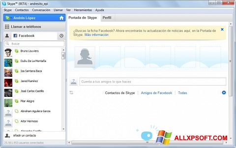 لقطة شاشة Skype Beta لنظام التشغيل Windows XP