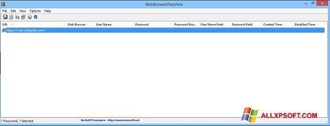 لقطة شاشة WebBrowserPassView لنظام التشغيل Windows XP