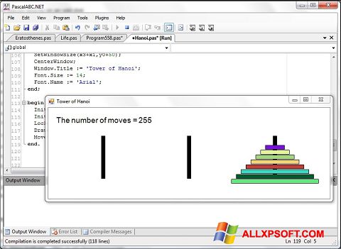 لقطة شاشة Pascal ABC لنظام التشغيل Windows XP
