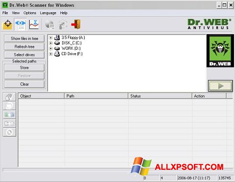 لقطة شاشة Dr.Web CureIt لنظام التشغيل Windows XP