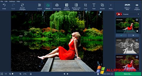 لقطة شاشة Movavi Photo Editor لنظام التشغيل Windows XP
