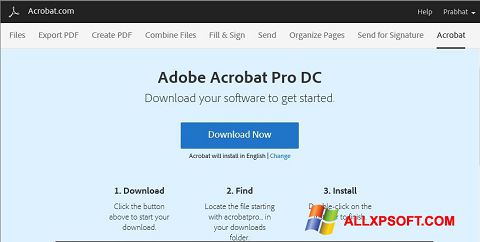 لقطة شاشة Adobe Acrobat لنظام التشغيل Windows XP