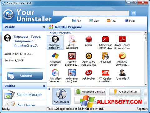 لقطة شاشة Your Uninstaller لنظام التشغيل Windows XP