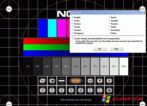 لقطة شاشة Nokia Monitor Test لنظام التشغيل Windows XP