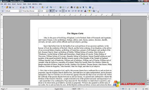 لقطة شاشة OpenOffice لنظام التشغيل Windows XP