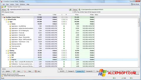 لقطة شاشة GoodSync لنظام التشغيل Windows XP