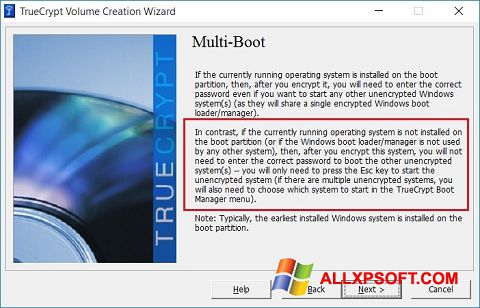 لقطة شاشة MultiBoot لنظام التشغيل Windows XP
