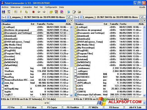 لقطة شاشة Total Commander لنظام التشغيل Windows XP