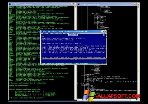 لقطة شاشة QBasic لنظام التشغيل Windows XP