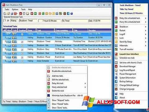 لقطة شاشة Auto ShutDown لنظام التشغيل Windows XP